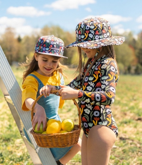 Chapeau boonie - Petal's Realm Black | Headster Kids