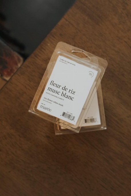 Cubes de cire de soya - Fleur de riz musc blanc | Marée