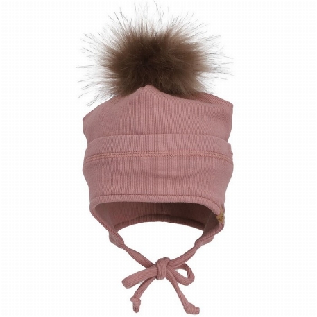 Tuque mi-saison avec pompon - Dust Rose | Calikids