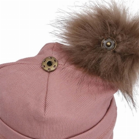 Tuque mi-saison avec pompon - Dust Rose | Calikids