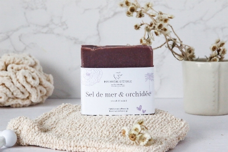 Savon en barre - Sel de mer & orchidée | Savonnerie Poussière D'Étoile