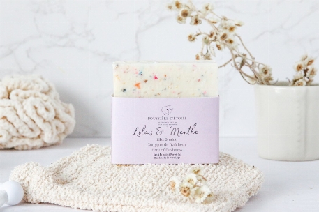 Savon en barre - Lilas & menthe | Savonnerie Poussière D'Étoile