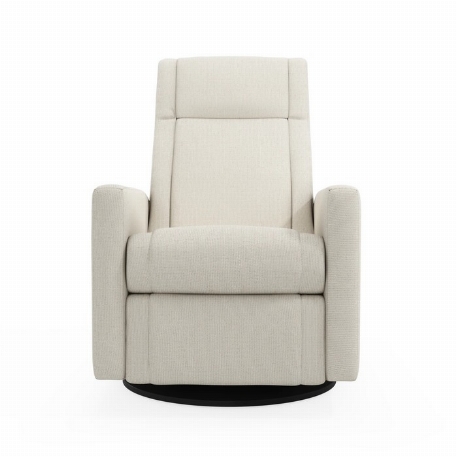 Fauteuil manuel berçant pivotant et inclinable avec appui pied intégré Nelly - Henequen Ivory | Jaymar