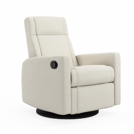 Fauteuil manuel berçant pivotant et inclinable avec appui pied intégré Nelly - Henequen Ivory | Jaymar