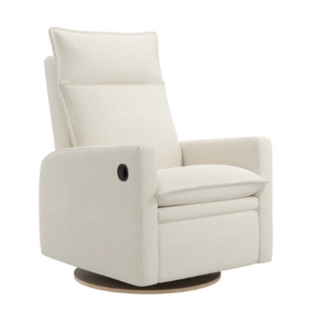 Fauteuil manuel rembourré berçant pivotant et inclinable avec coussins amovibles - Arya - Henequen Ivory | Jaymar