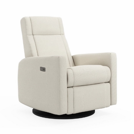 Fauteuil motorisé berçant pivotant et inclinable avec appui pied intégré Nelly - Henequen Ivory | Jaymar