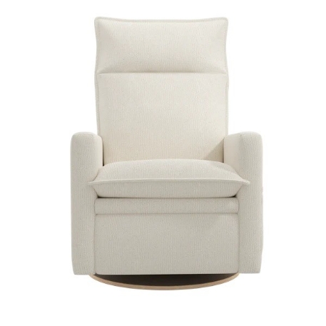 Fauteuil motorisé rembourré berçant pivotant et inclinable avec coussins amovibles Arya - Henequen Ivory | Jaymar