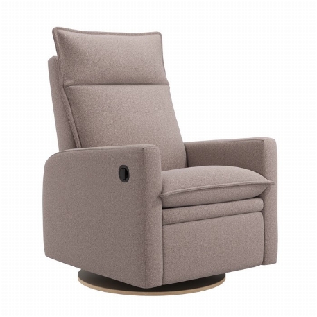 Fauteuil manuel rembourré berçant pivotant et inclinable avec coussins amovibles - Arya - Arlo Flax | Jaymar