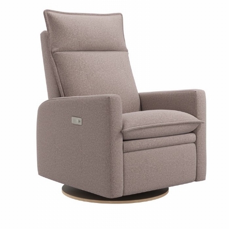 Fauteuil motorisé rembourré berçant pivotant et inclinable avec coussins amovibles Arya - Arlo Flax | Jaymar