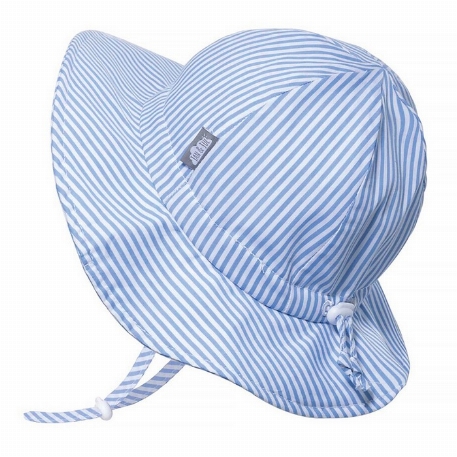 Chapeau en coton UV - Rayé bleu | Jan & Jul