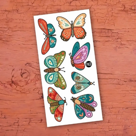 Tatouages temporaires - Papillons colorés | PiCO