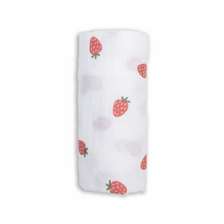 Couverture en mousseline - Fraises | Lulujo