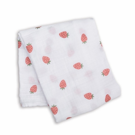 Couverture en mousseline - Fraises | Lulujo