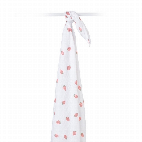 Couverture en mousseline - Fraises | Lulujo