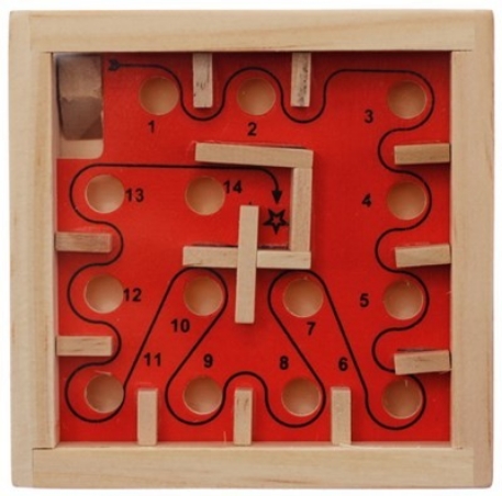 Labyrinthe en bois - Orange | Mi-Toys