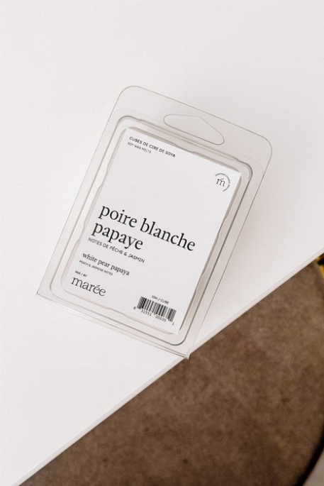 Cubes de cire de soya - Poire blanche papaye | Marée
