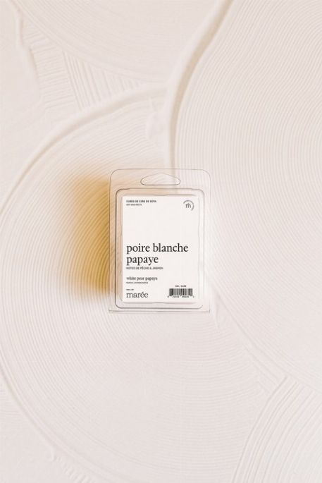 Cubes de cire de soya - Poire blanche papaye | Marée