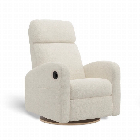 Fauteuil manuel rembourré inclinable pivotant avec appui-tête ajustable à ailes latérales - Hailey - Henequen Ivory | Jaymar