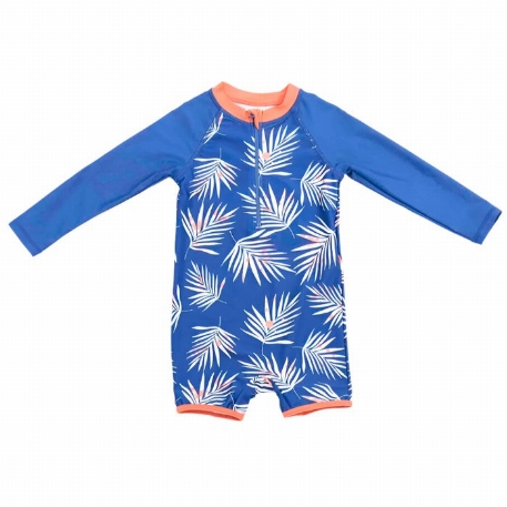Maillot de bain à manches longues - Blue/Orange | MID