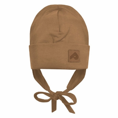 Bonnet de coton avec oreilles - Toffee pâle | Perlimpinpin 2-6 ans