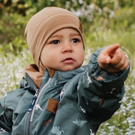 Bonnet de coton avec oreilles - Toffee pâle | Perlimpinpin 2-6 ans
