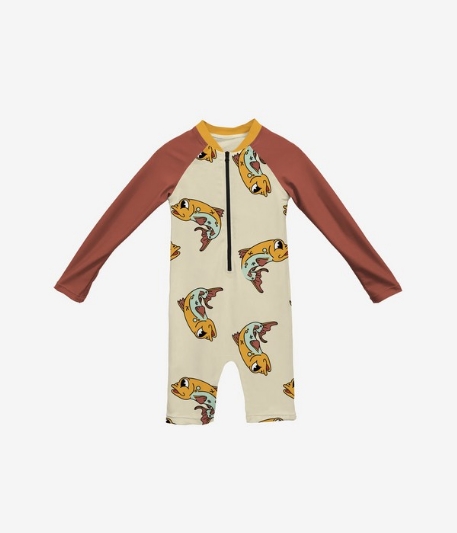 Maillot de bain une pièce à manches longues Gone Fishing | Headster Kids