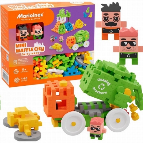 Mini Waffle - Camion Recyclage 148 pcs | Marioinex