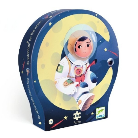 Puzzle silhouette - Un astronaute dans la lune - 36 pcs | Djeco