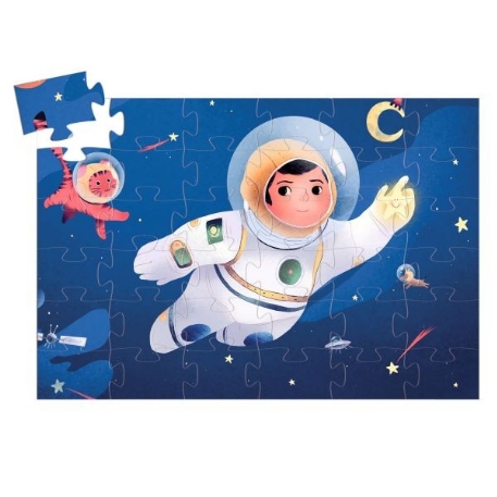 Puzzle silhouette - Un astronaute dans la lune - 36 pcs | Djeco