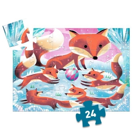 Puzzle silhouette - Ginger, petit renard - 24 pcs | Djeco