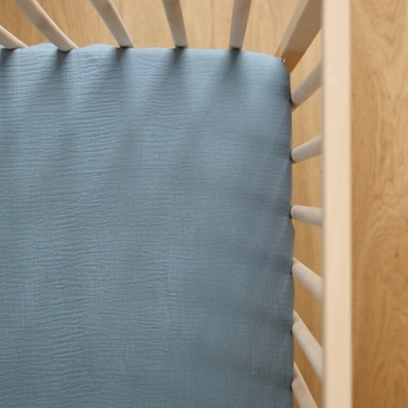 Drap contour lit de bébé - Billy blue | Minika