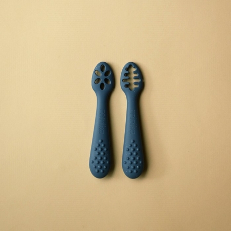 Cuillères d'apprentissage - Ensemble de 2 -  Indigo | Minika
