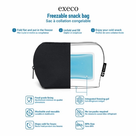 Sac à collation congelable - Noir - Petit | Execo