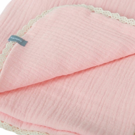 Doduou mousseline avec dentelle - Rose bonbon | Baluchon