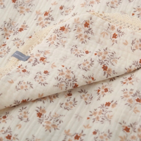 Doudou mousseline avec dentelle - Beige | Baluchon