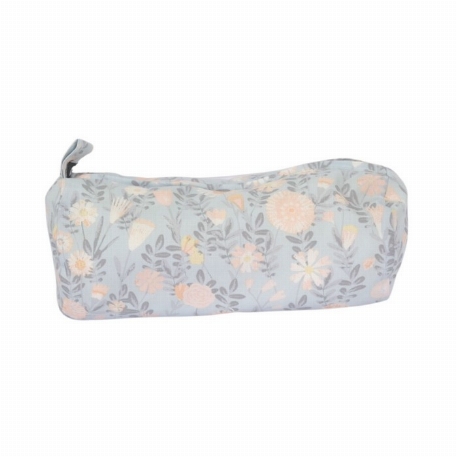 Sac à cosmétique cylindre - Fleur bleue - Petit | Baluchon
