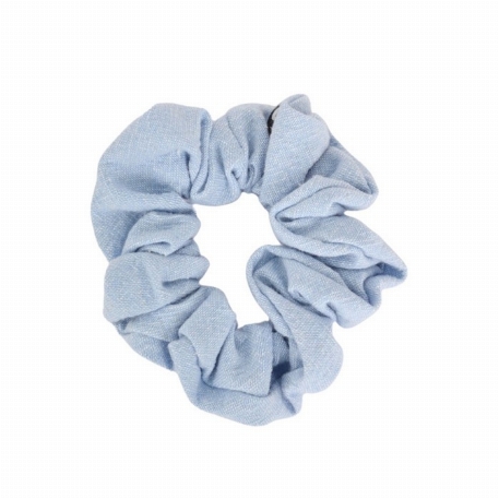 Chouchou élastique - Lin - Bleu | Baluchon