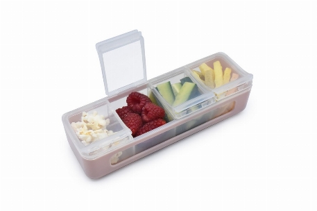 Boîte à collation à 4 compartiments - Rose | melii