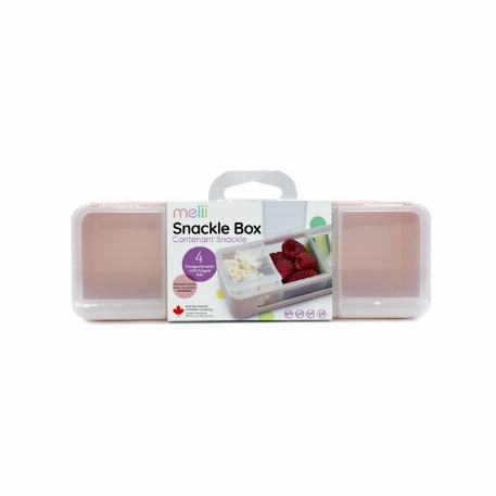 Boîte à collation à 4 compartiments - Rose | melii