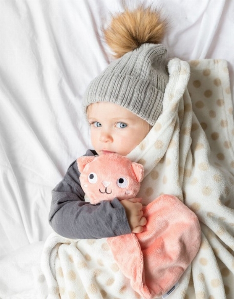 Doudou Bébé Chat - Corail | Veille sur toi