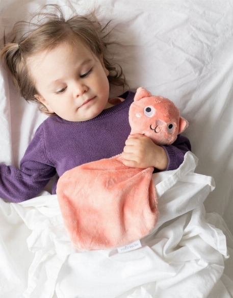 Doudou Bébé Chat - Corail | Veille sur toi