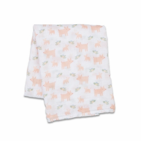 Couverture en mousseline - Cochon | Lulujo