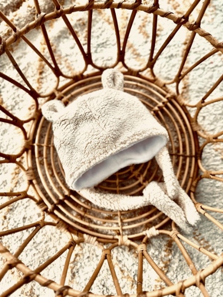 Tuque à oreille d'ours - Sherpa - Crème | Bébé Ô Chaud