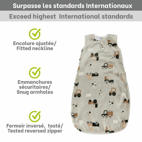 Sac de nuit en peluche - Tracteurs (1.5 Togs) | Perlimpinpin 0-6M