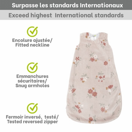 Sac de nuit en peluche - Floral (1.5 Togs) | Perlimpinpin