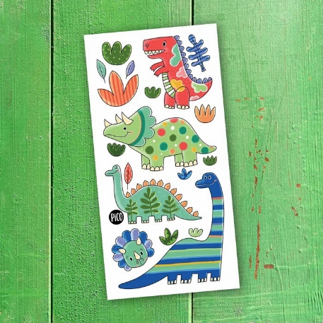 Tatouages temporaires - Dinos colorés | PICO