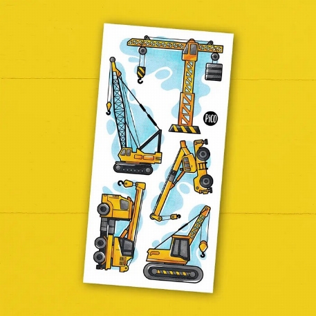 Tatouages temporaires - Les grues du chantier | PICO