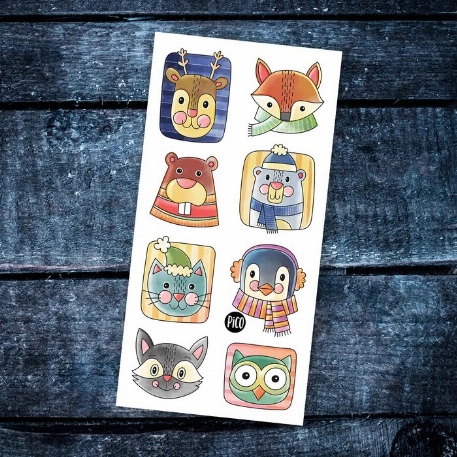Tatouages temporaires - Les animaux hivernaux | PICO