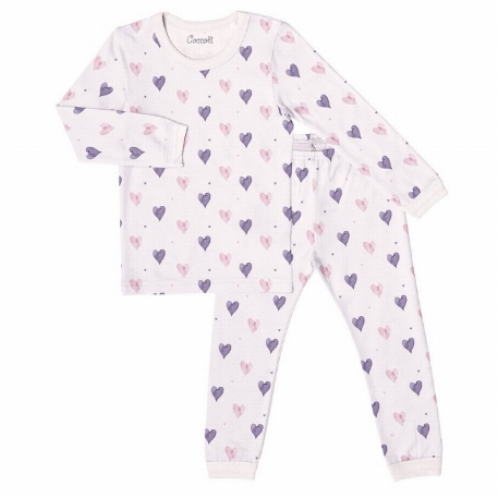 Pyjama en modal 2 pièces - Coeurs | Coccoli