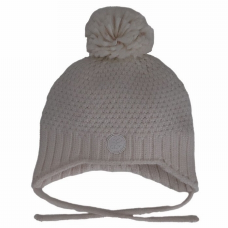 Tuque à pompon en tricot - Parchment | Calikids
